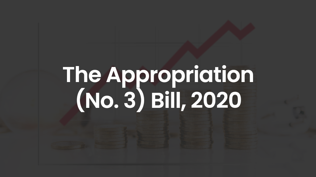 The Appropriation (No.3) Bill, 2020